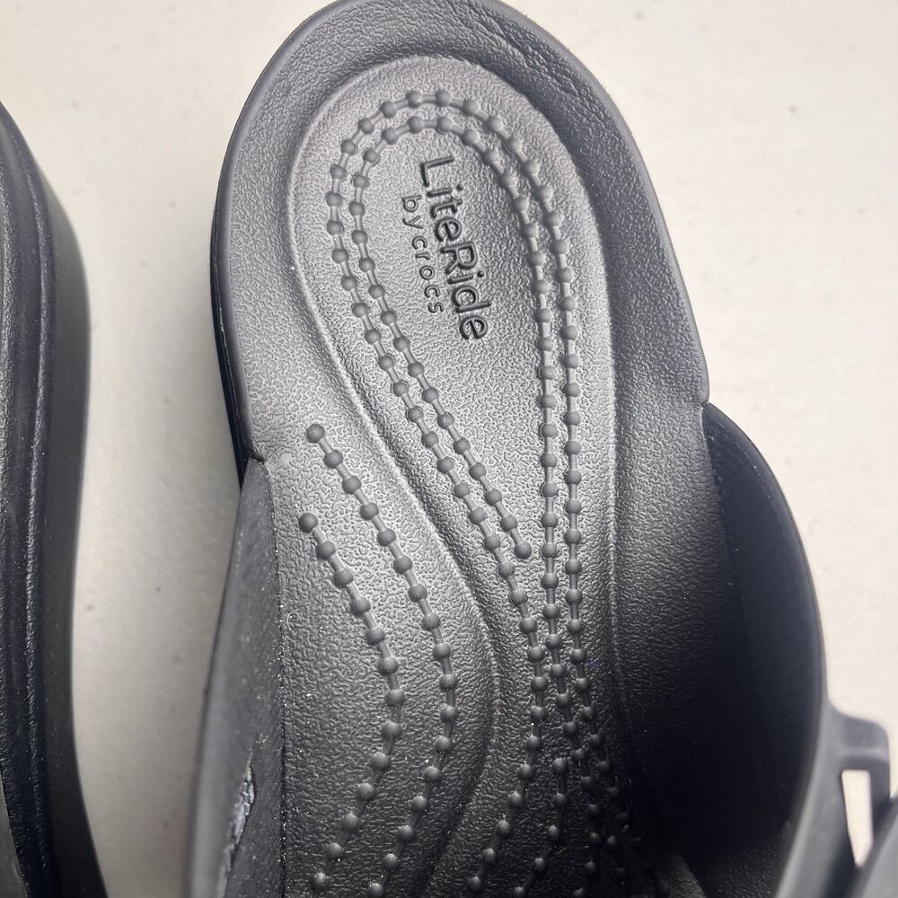 Crocs Brooklyn Low Wedge Platform Sandals Black Womens 6 LiteRide Comfort - Picture 15 of 16